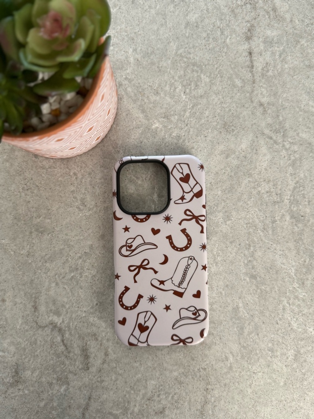 iPhone 16 Pro (smaller phone) Western Pattern Phone Case